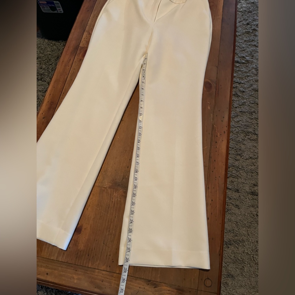 Talbots Cream Wide Leg Raleigh Pants - Picture 3 of 5